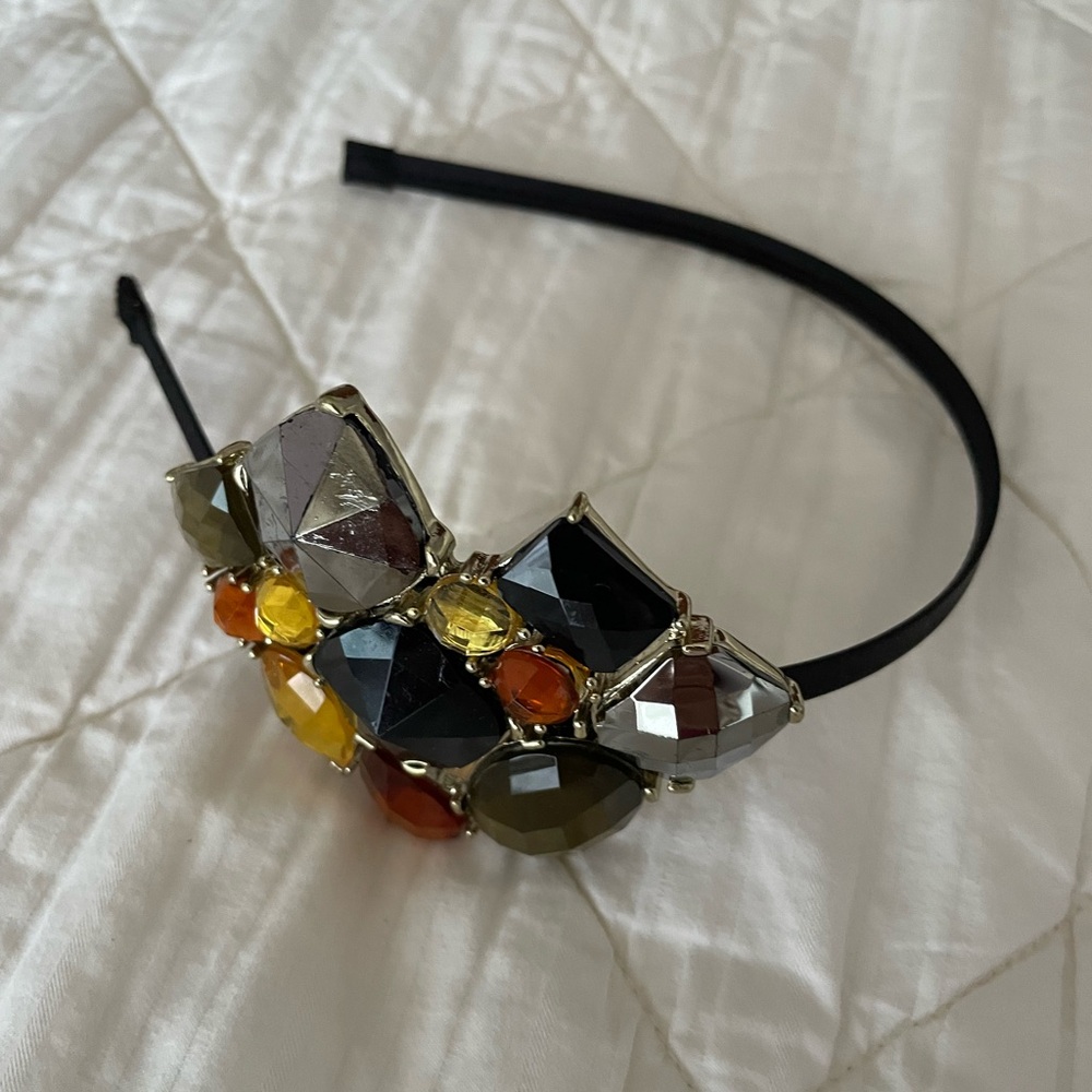 Tasha Multicolor Gemstone Headband - Black, Gold, Orange